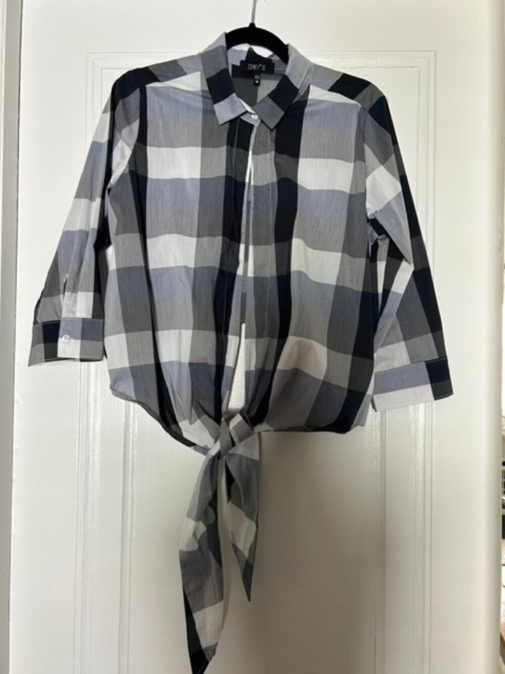 Comfy USA plaid crop top with knot tie waist - Size M
